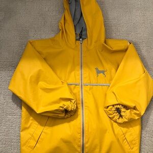 Yellow Kids Rain Jacket Black Dog